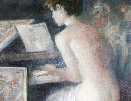 Muchacha tocando el clavicordio